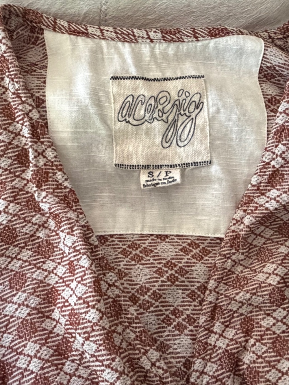 Ace & Jig SMOCKED BROWN CREAM DRESS WOMENS SMALL S - Picture 6 of 8